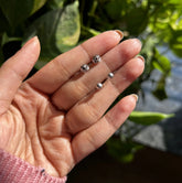 Knotted ends + ball studs combo in pure silver