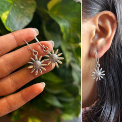 Beautiful antique finish flower hangings in pure silver