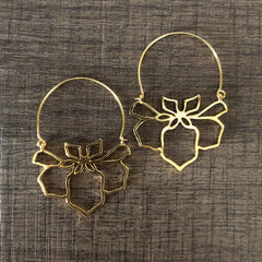 Floral cut work earrings in pure silver with 22 kt gold plating