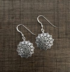 Intricate filigree work Mandala pattern hangings in pure silver