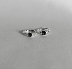Small round flat rava motif thin band toe ring in pure silver (one pair)