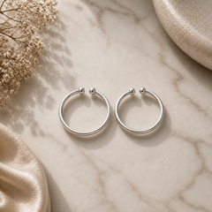 Kids open ended bangle pair in pure silver - (0 to 1 year)
