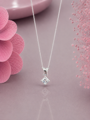 6mm bezel square pendant with an 18inch chain in pure silver