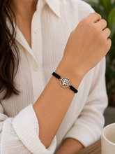 Pure silver Tree of Life adjustable hand braided bracelet