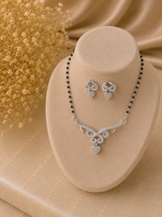 Multi cz Mangalsutra Set - 4 in pure silver