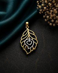 Two tone Morpankh pattern pendant with 22kt. gold plating in pure silver