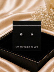 4mm single round cz grain setting studs in pure silver