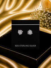 6mm single curved border studs in pure silver