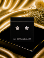 6mm star cz studs in pure silver