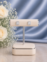Rectangle shape multi cz stone studs in pure silver