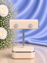 9mm diameter studs with a 5mm single cz stone in pure silver