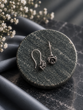 8mm diameter rose pattern hangings in pure silver