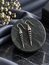 Conical hangings with black enamel work in pure silver
