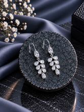 Eight cz cut stone oxidized finish hangings in pure silver