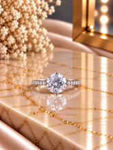 1cm diameter single cz ring with a half studded band in pure silver