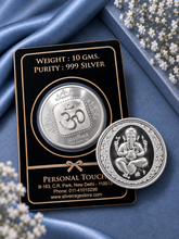999 Silver, 10g Divine Ganesha pattern coin (single piece)