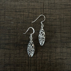 Filigree work (both sides) earrings in pure silver