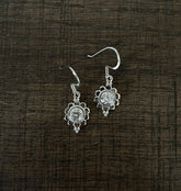 Pure silver single cz stone handmade hangings
