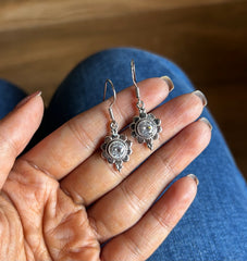 Pure silver single cz stone handmade hangings