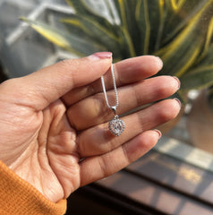 8mm multi cz heart pendant with an 18inch chain in pure silver