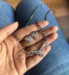 Multi cz Mangalsutra Set - 1 in pure silver