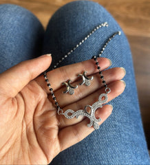 Multi cz Mangalsutra Set - 7 in pure silver