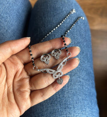 Multi cz Mangalsutra Set - 4 in pure silver