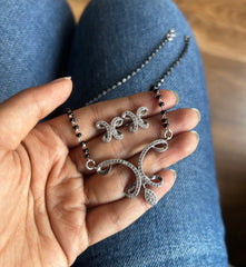 Multi cz Mangalsutra Set - 2 in pure silver