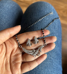 Multi cz Mangalsutra Set - 6 in pure silver