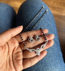 Multi cz Mangalsutra Set - 8 in pure silver