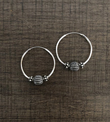 2.5 cm beaded pure silver balis