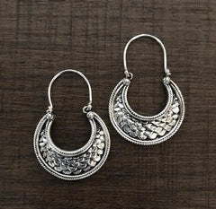 Fish scale pattern balis in pure silver