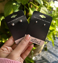 Knotted ends + ball studs combo in pure silver