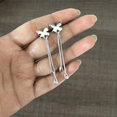 Butterfly danglers in pure silver