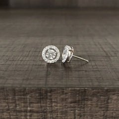 Pure silver 9mm multi cz stone studs