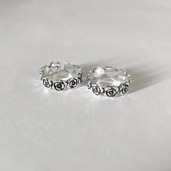 Best selling Rose pattern toe ring in pure silver (one pair)