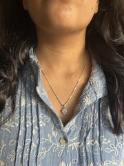 8mm multi cz heart pendant with an 18inch chain in pure silver