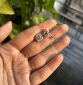 8mm multi cz stone cushion studs in pure silver