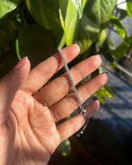 Adjustable 2mm cz stone TENNIS style bracelet in pure silver