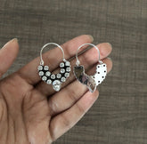 White cz cut stone bezel setting balis in pure silver