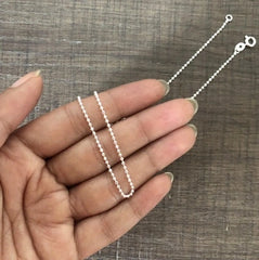 Ball cutting pattern 18'' chain in pure silver