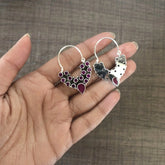 Commercial ruby cut stone bezel setting balis made in pure silver