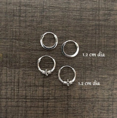 Combo -3, Small plain flat balis along with medium wire work balis in pure silver