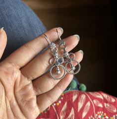 Light weight wire work oxidized finish hangings in pure silver