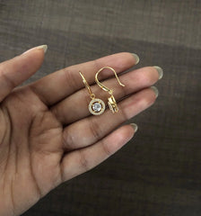 9mm multi cz stone hangings in pure silver with 22 kt. gold plating