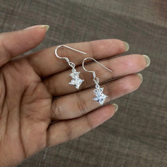 Cz cut stone danglers in pure silver