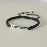 'Friends' pattern adjustable hand braided bracelet made in pure silver