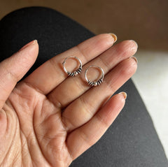 1.2cm three line wire work balis in pure silver