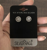 Pure silver 9mm multi cz stone studs