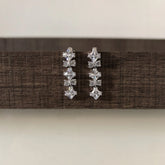 2.4 cm long multi cz stone studs in pure silver